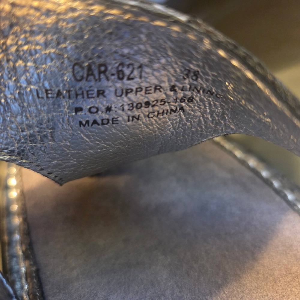 Sz 38/ 8-8.5 Alegria Carina Pewter Metallic Leather Thong Sandals Worn 1X! - Picture 7 of 8